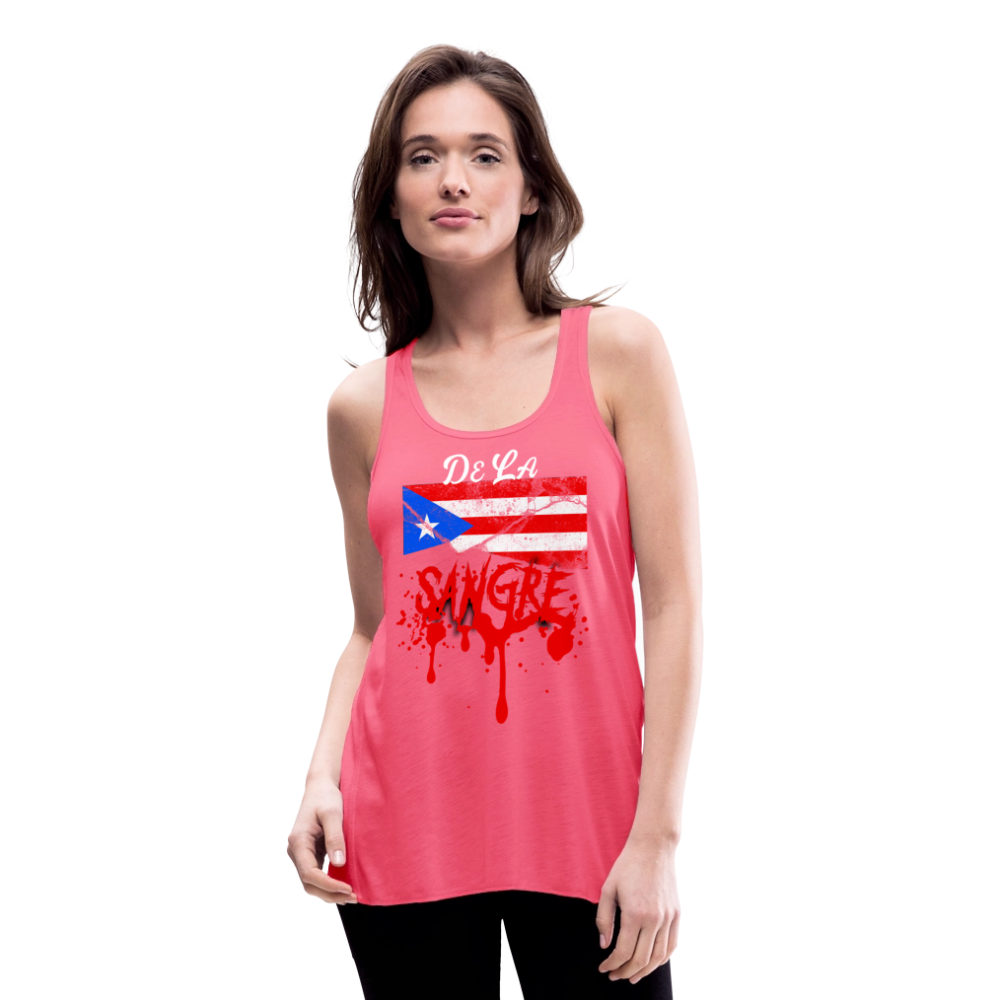 De La Sangre Women's Flowy Tank Top by Bella - neon pink