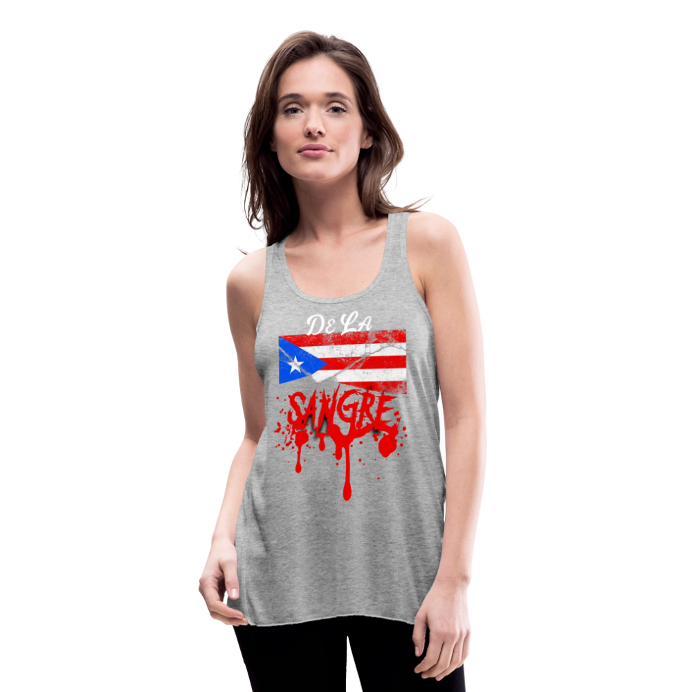 De La Sangre Women's Flowy Tank Top by Bella - heather gray