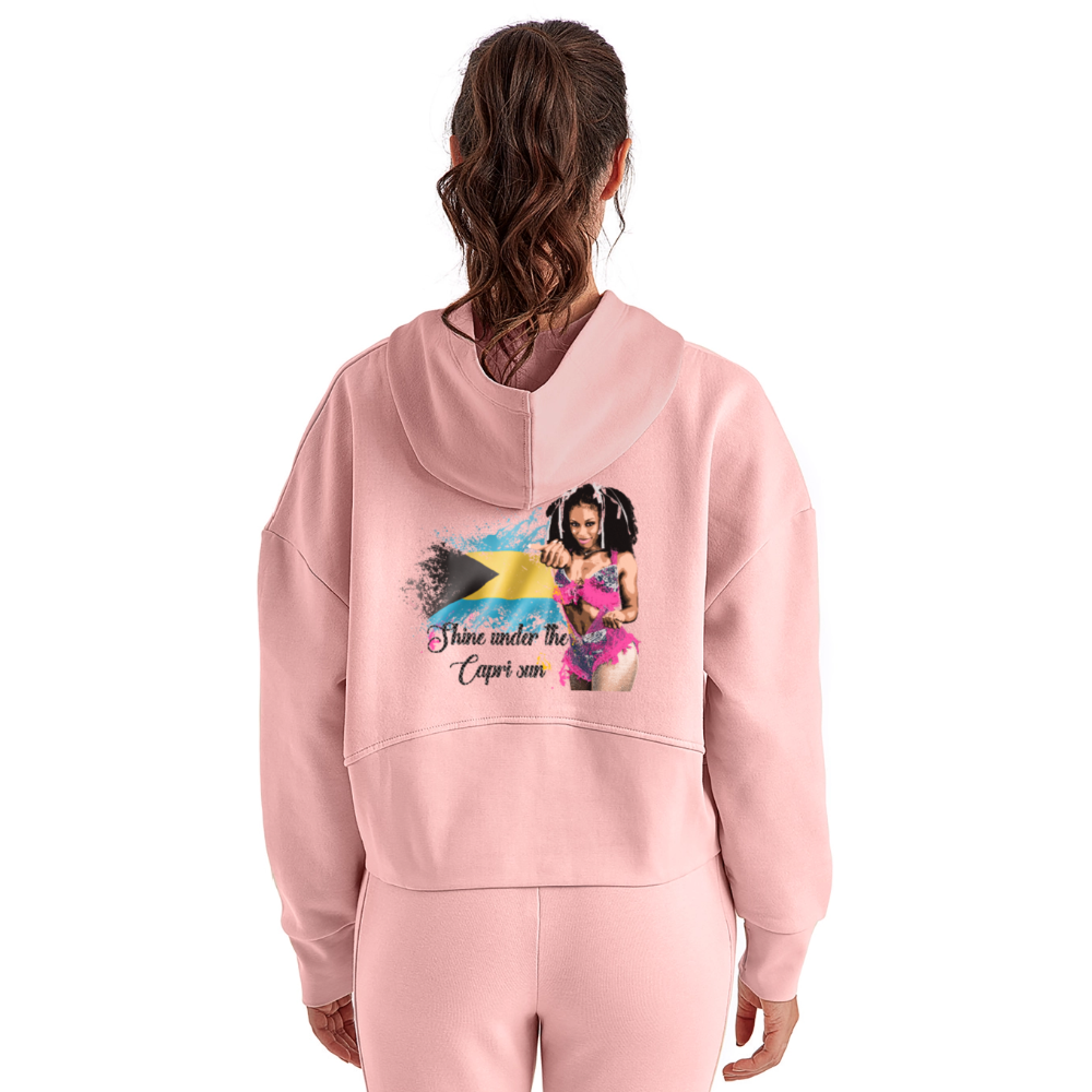 Kaylia Capri Women's Cropped Hoodie - light pink