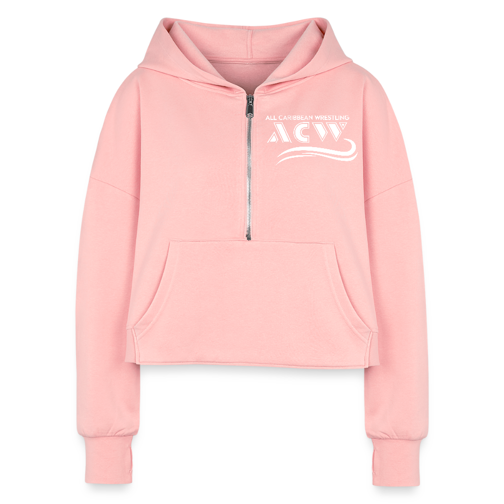 Kaylia Capri Women's Cropped Hoodie - light pink