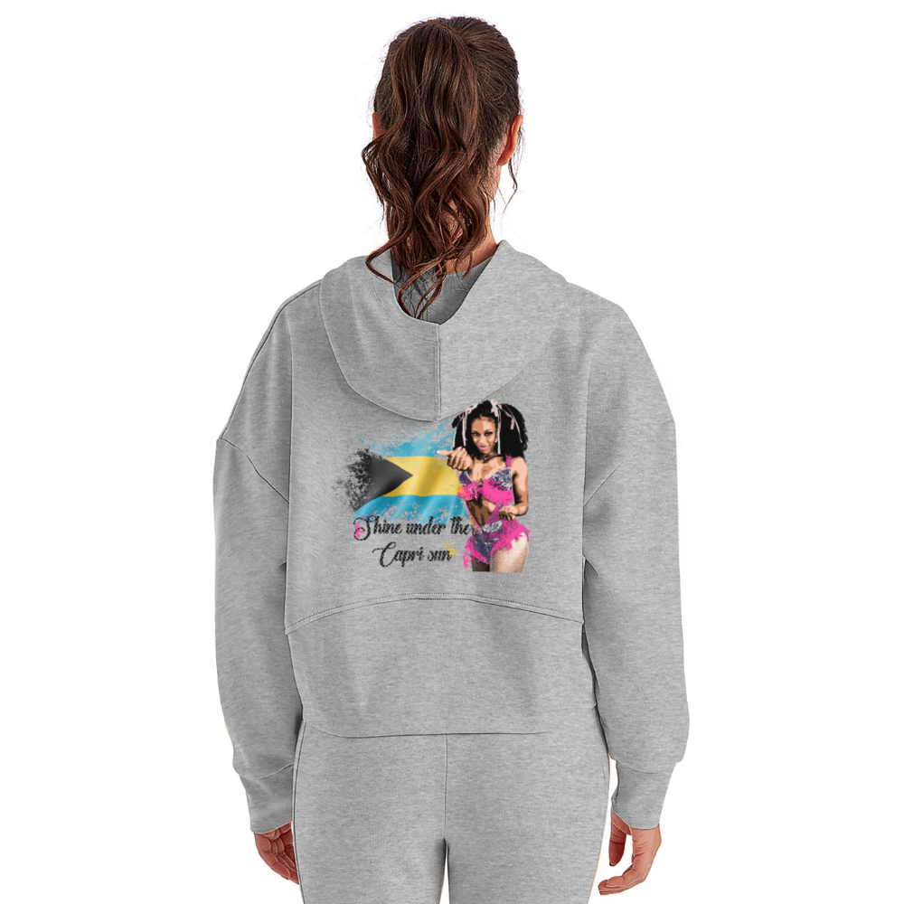 Kaylia Capri Women's Cropped Hoodie - heather gray