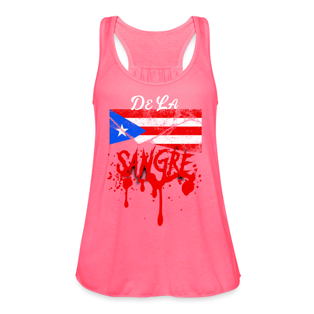 De La Sangre Women's Flowy Tank Top by Bella - neon pink