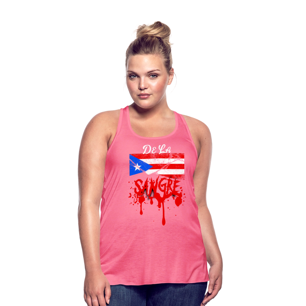 De La Sangre Women's Flowy Tank Top by Bella - neon pink