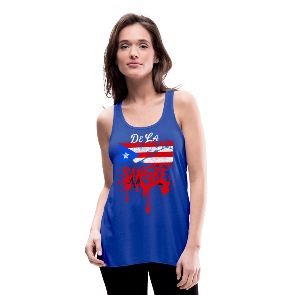 De La Sangre Women's Flowy Tank Top by Bella - royal blue