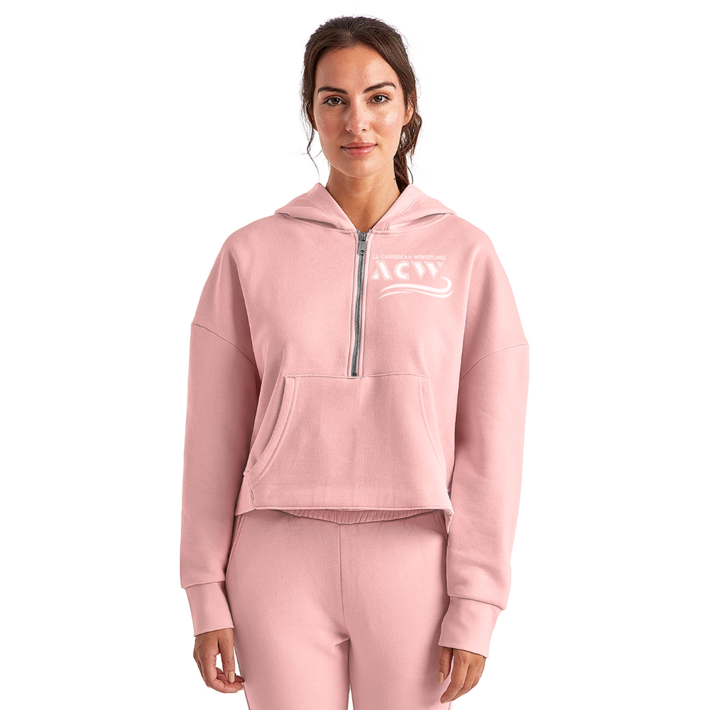 Kaylia Capri Women's Cropped Hoodie - light pink