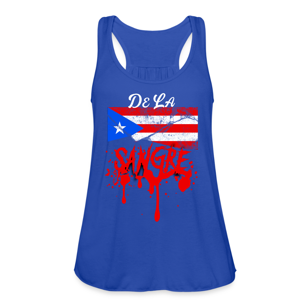 De La Sangre Women's Flowy Tank Top by Bella - royal blue