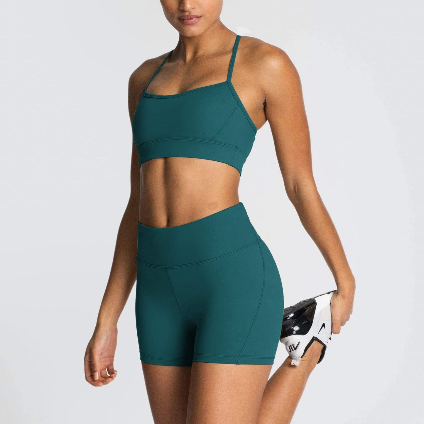 Workout Sets for Women 2 Piece High Waisted Seamless Leggings with Padded Stretchy Sports Bra Sets Gym Clothes