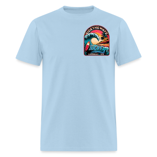 Ride the Wave t-shirt - powder blue