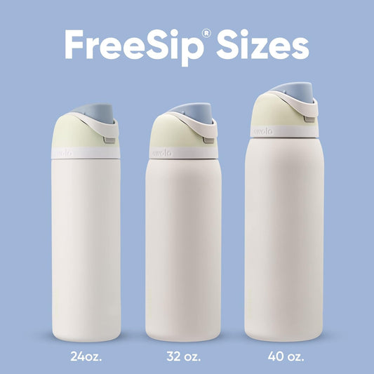 Owala FreeSip Insulated Stainless Steel Water Bottle with Straw for Sports, Travel, and School BPA-Free Sports Water Bottle, 32 oz, Strawberry Field