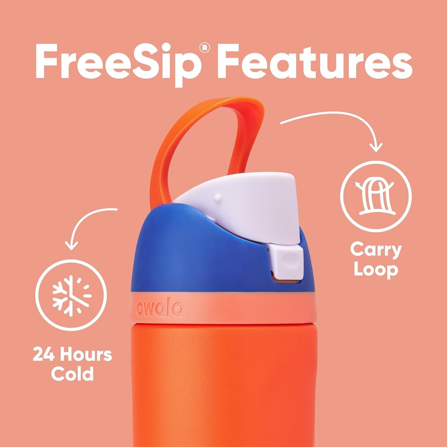 Owala FreeSip Insulated Stainless Steel Water Bottle with Straw for Sports, Travel, and School BPA-Free Sports Water Bottle, 32 oz, Strawberry Field