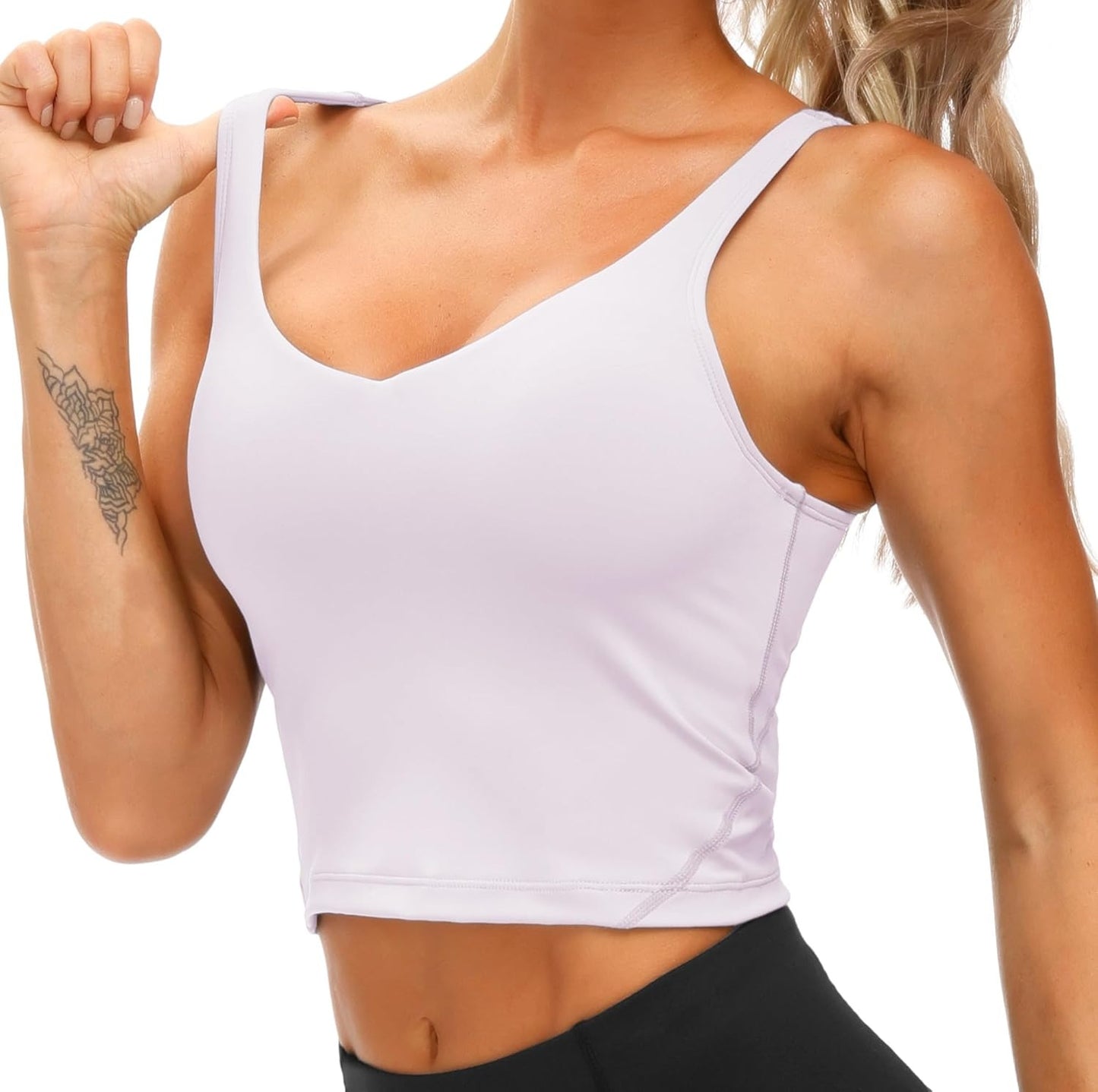 THE GYM PEOPLE Womens' Sports Bra Longline Wirefree Padded with Medium Support