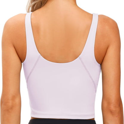 THE GYM PEOPLE Womens' Sports Bra Longline Wirefree Padded with Medium Support
