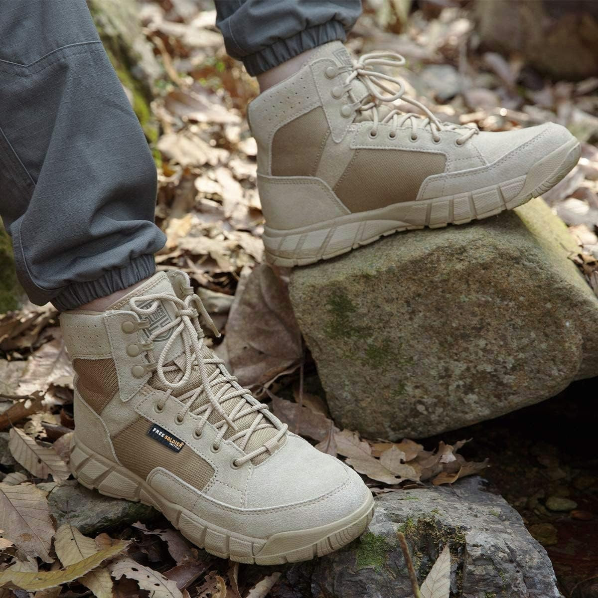 SOLDIER Waterproof Hiking Men's Tactical Boots 6 Inches Lightweight Military Boots